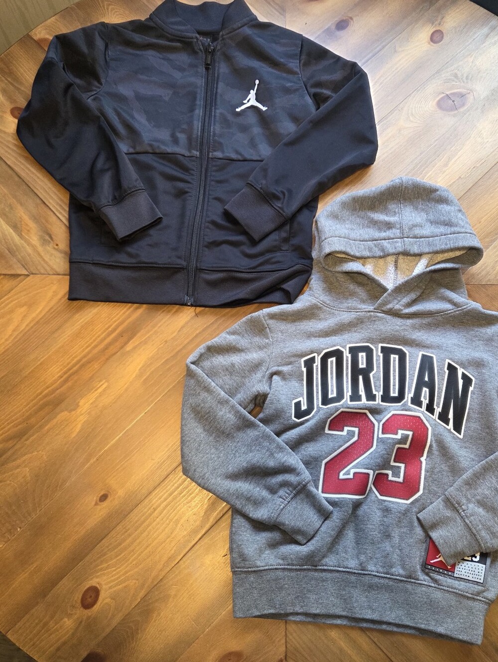 Jordan Kids' Black Zip Jacket with Gray Hooded Sweatshirt Set